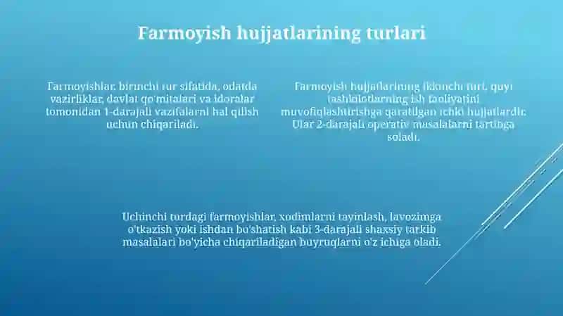 Farmoyish hujjatlari va ularning xususiyatlari 4