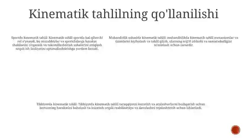 Kinimatik Tahlil Tushunchasi 4
