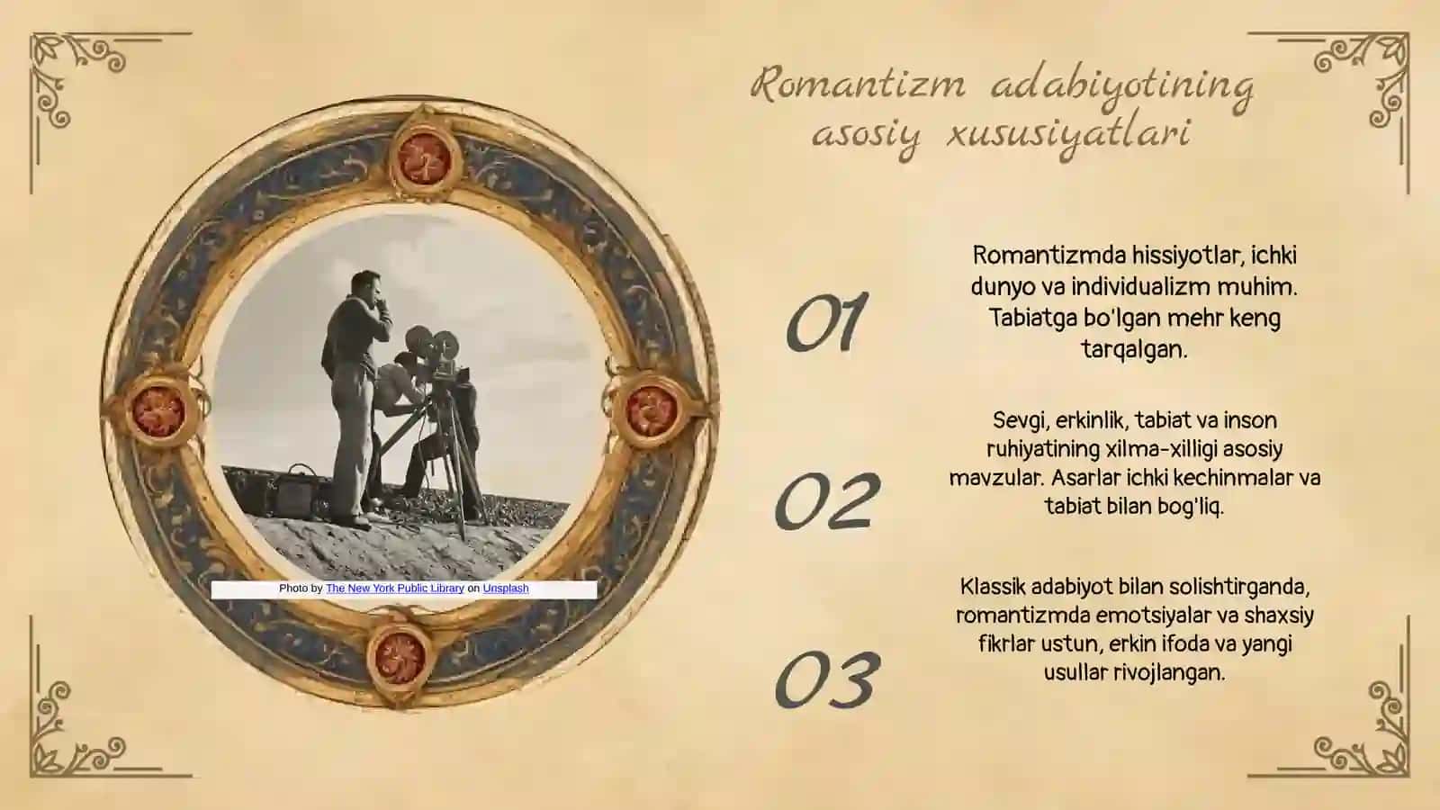 Romantizm adabiyoti;  sharq va gʻarb oqimining qiyosiy tahlili 4