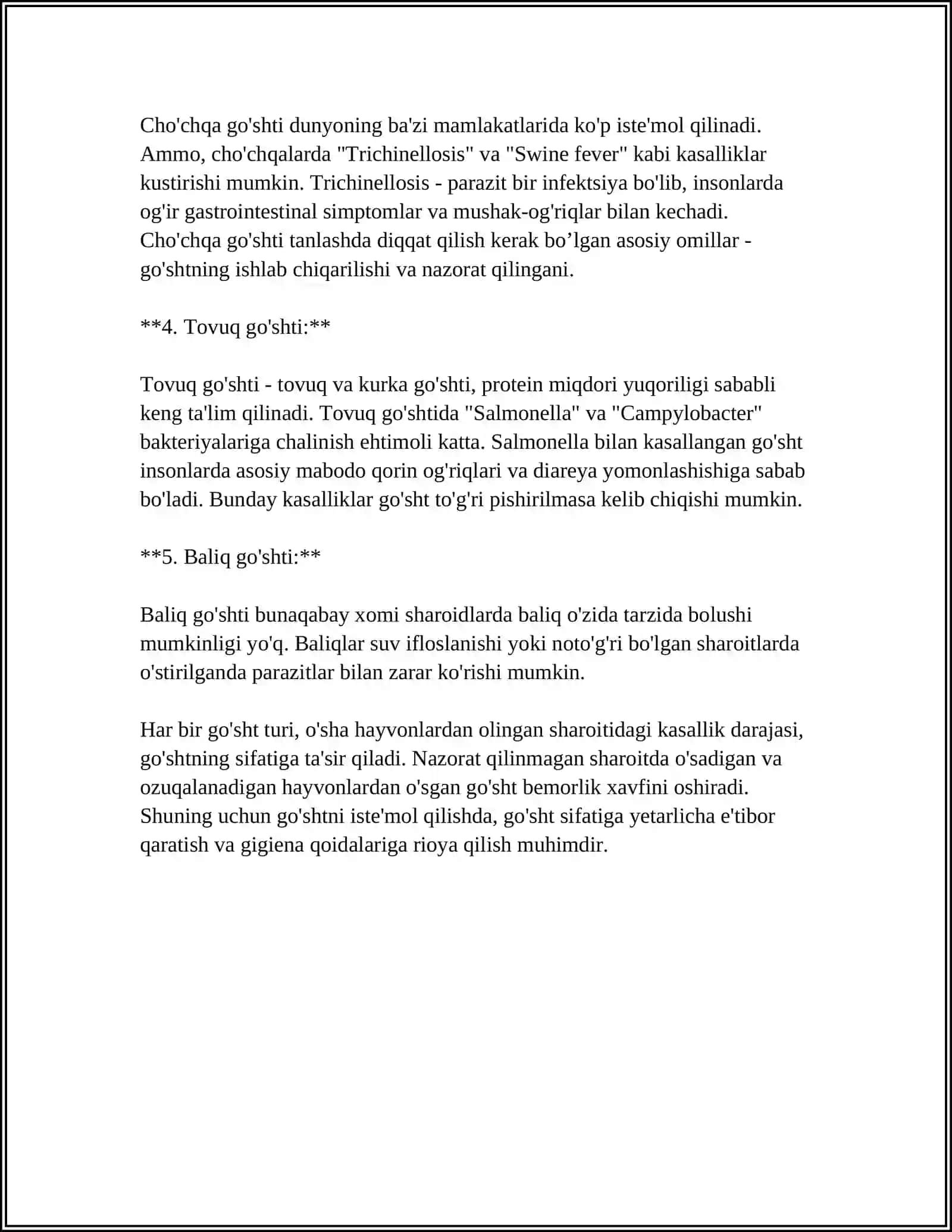 TURLI KASAL HAYVONLARDAN OLINGAN GO'SHTLARNI ISHLATISH QOIDALARI 4
