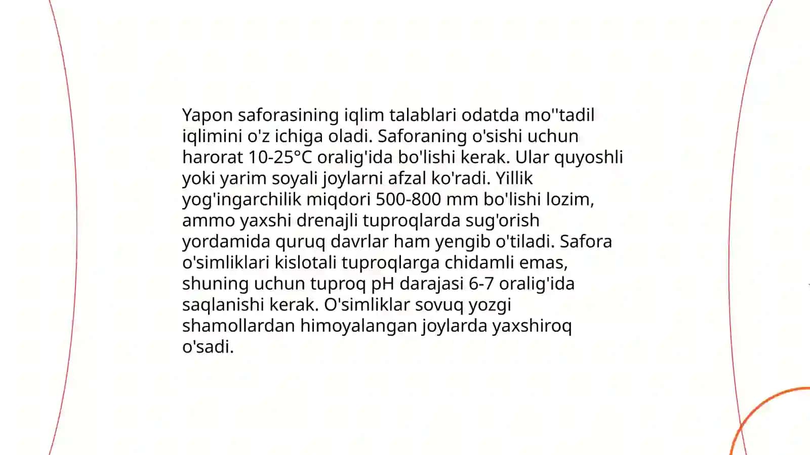 Yapon saforasini yetishtirish texnologiyasi 4