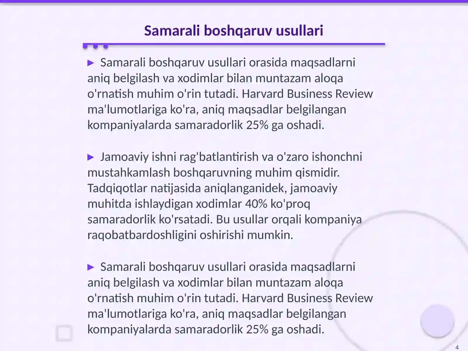 Xodimlarni boshqarish samaradorligi 4