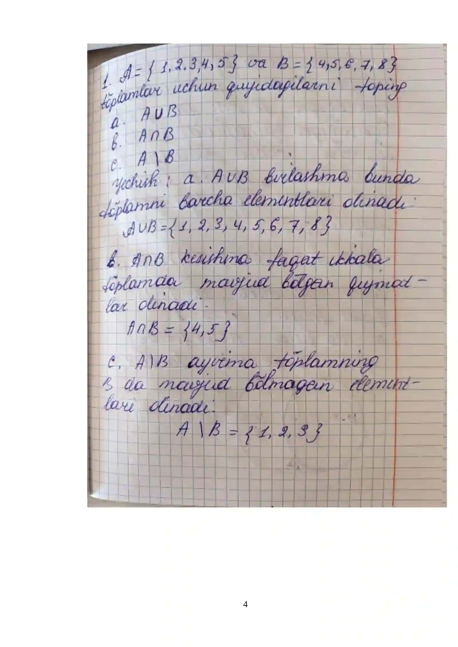 Diskret tuzilmalar va ularga misollar. To‘plamlar. Qism to‘plamlar 4