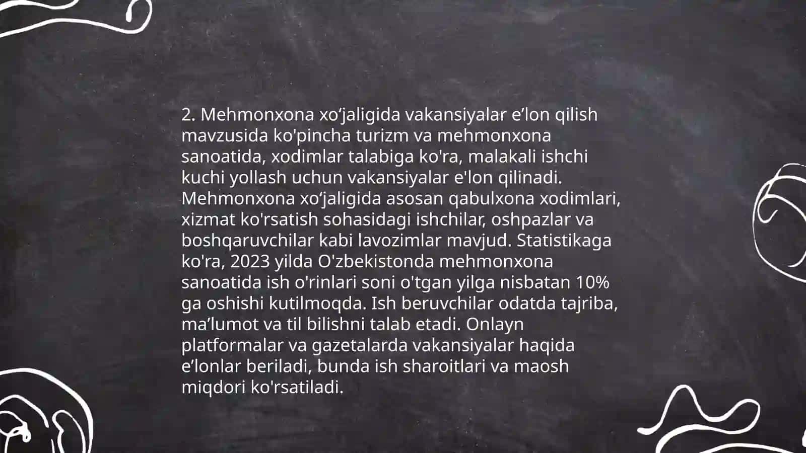 Mehmonxona xo’jaligida xodimlarni tanlash va yollash usullari 4