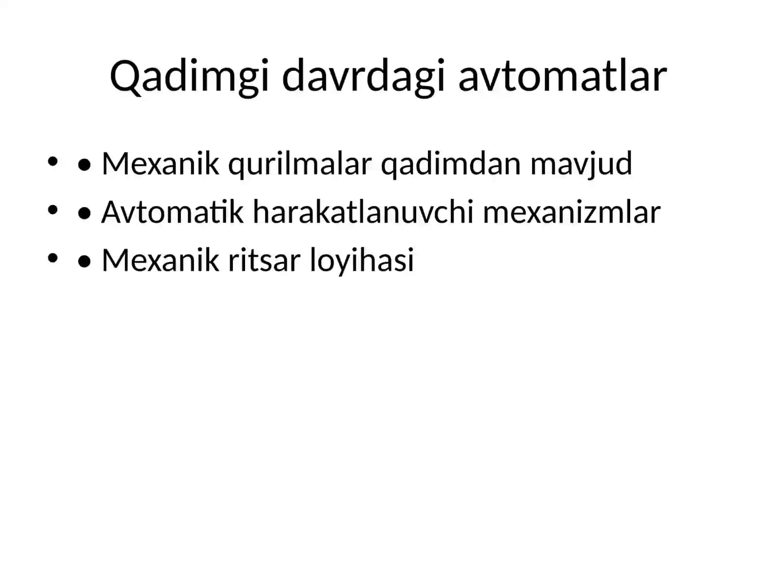 Robototexnika fanining kelib chiqish tarixi va rivojlanish bosqichlari 4
