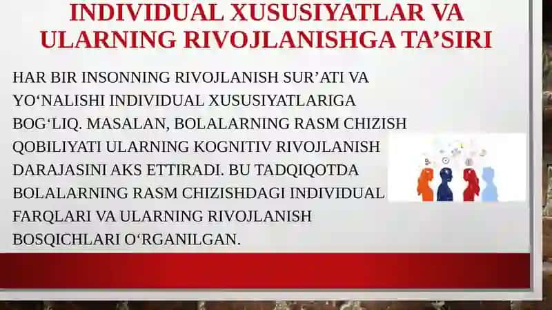 Rivojlanishning yoshga va individual xususiyatlariga oid tadqiqotlar tahlili 4
