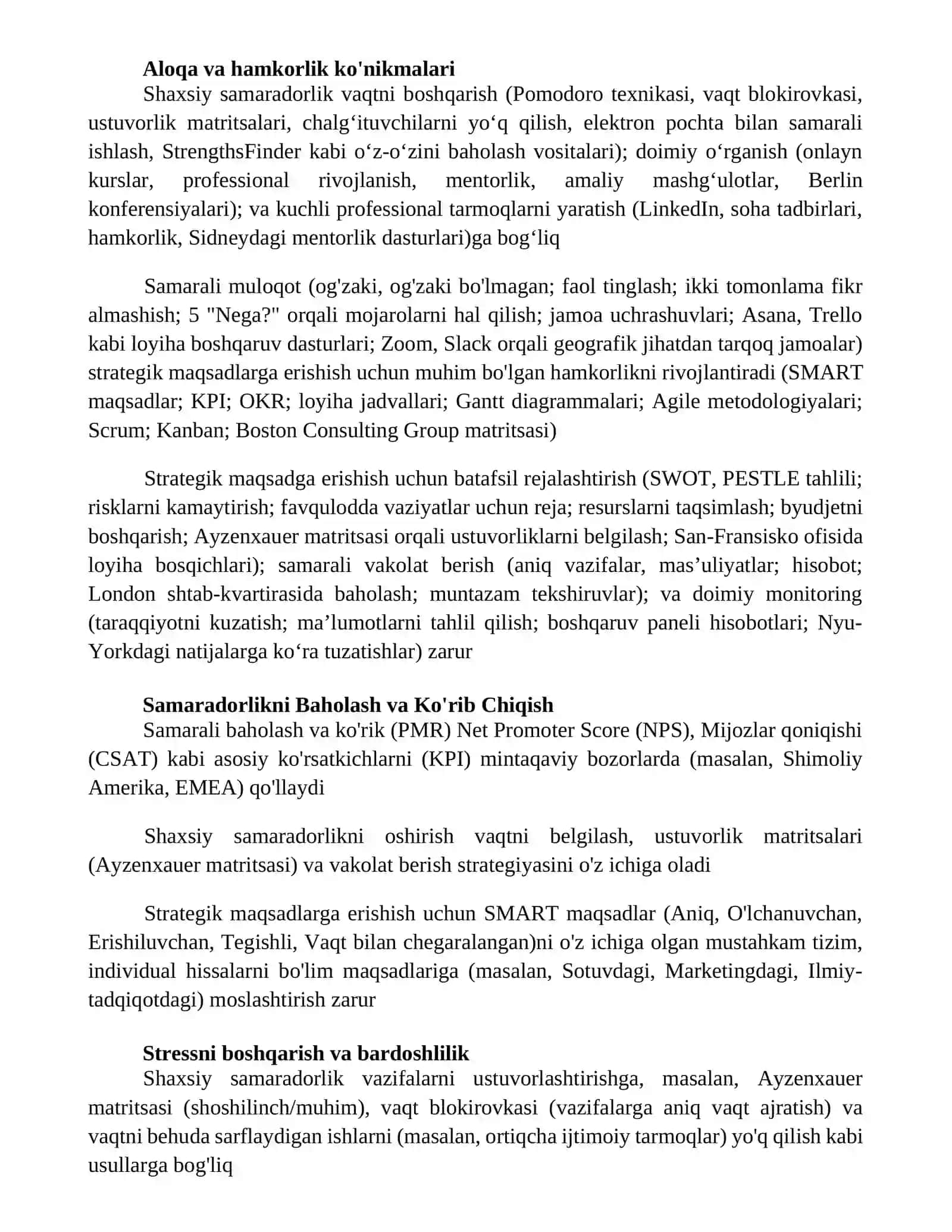 Strategik maqsadlarga erishish va shaxsiy samaradorlikni oshirish metodlari 4