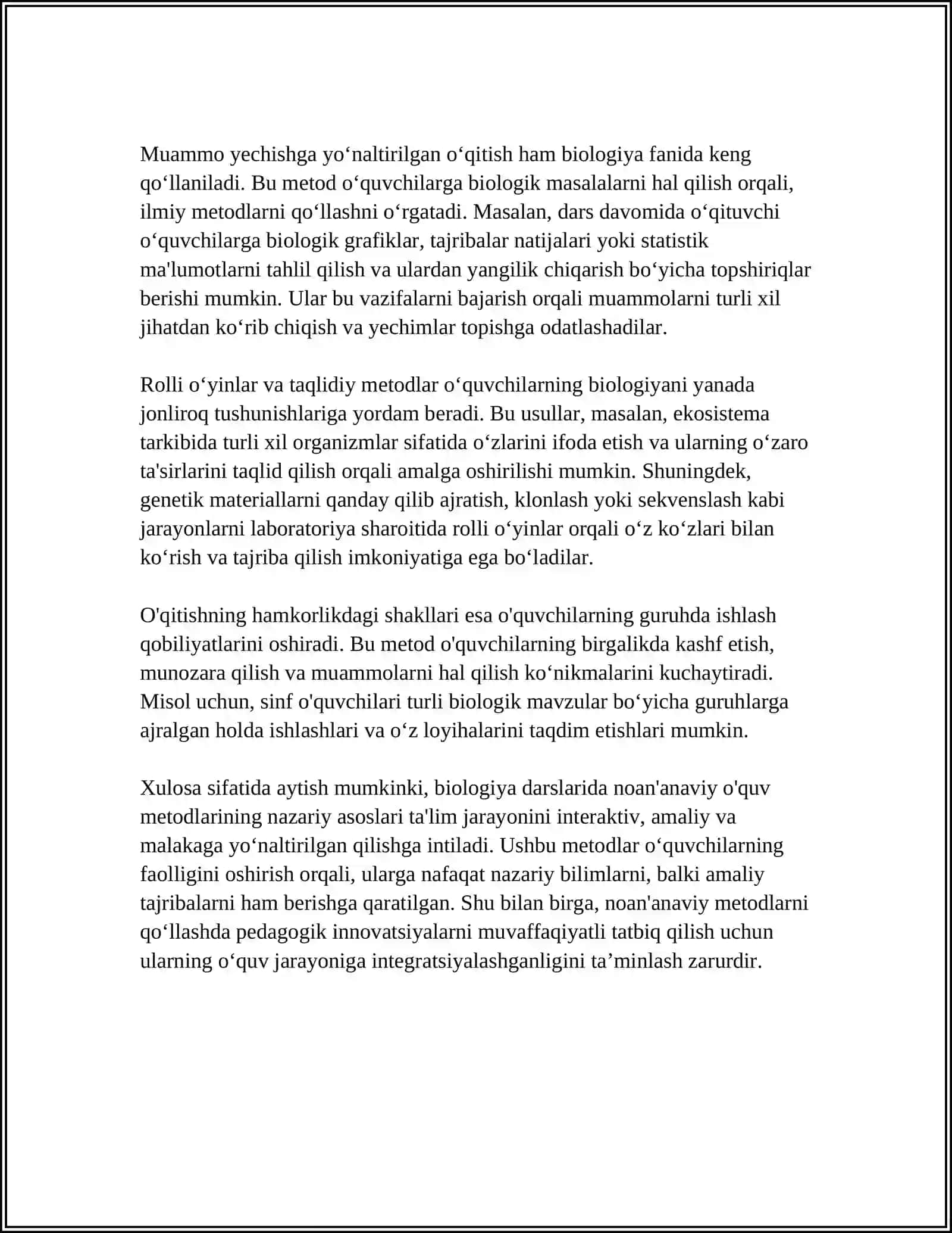 BIOLOGIYA DARSLARIDA NOAN'ANAVIY USULLARNI QO'LLASH METODOLOGIYASI 4