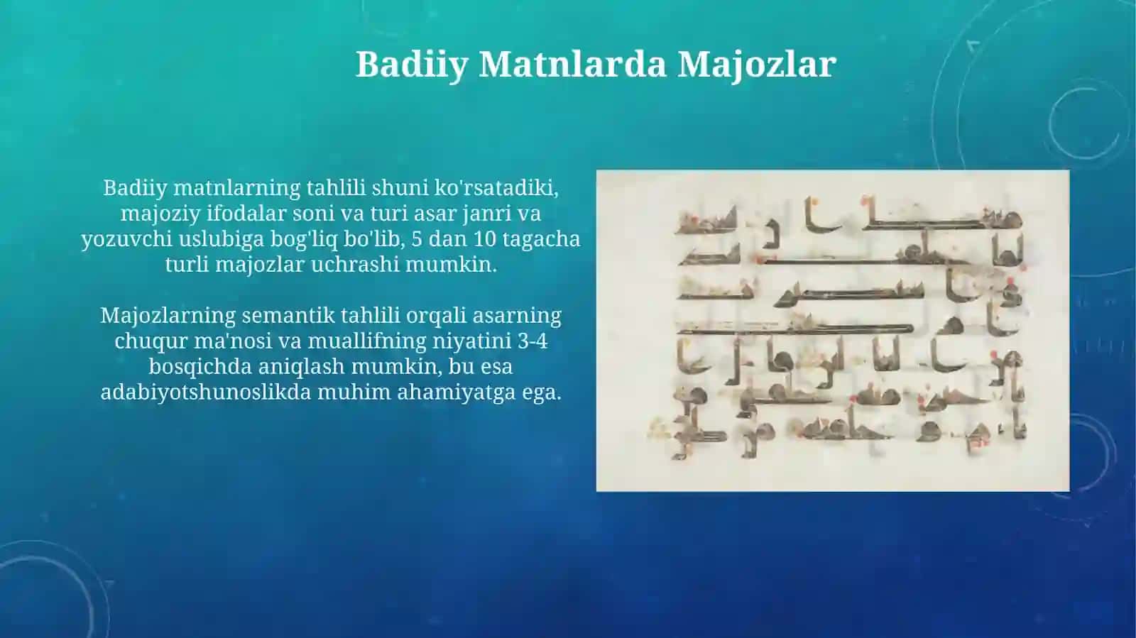 Adabiy Asarlarda Majozlarning Vazifasi 4