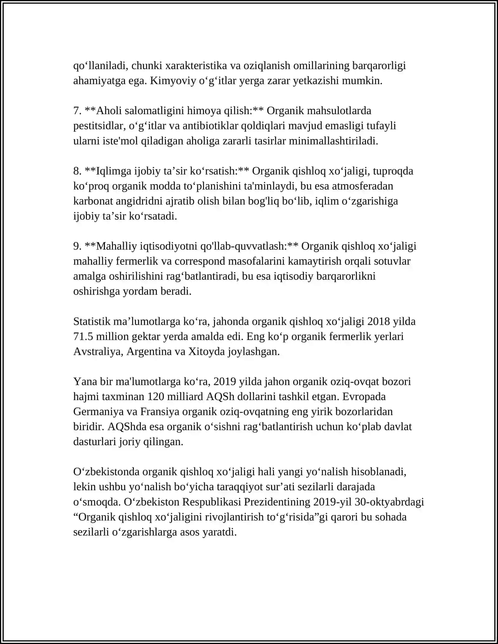 ORGANIK QISHLOQ XÖJALIGI MUOMOLARI 4
