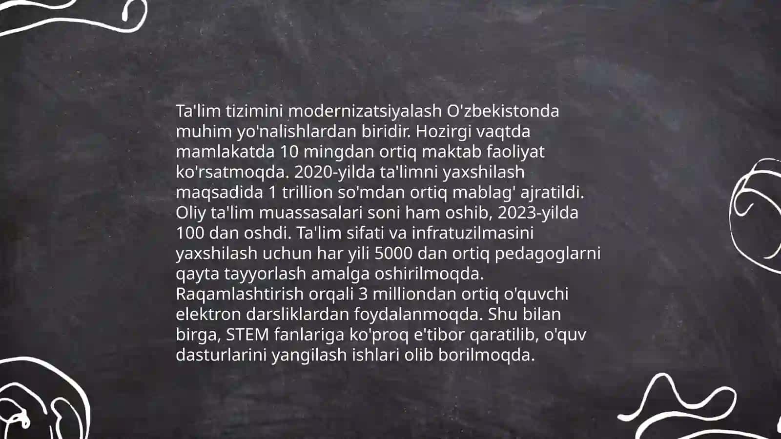 Yangi O'zbekistonda Ta'lim sohasida islohotlar 4