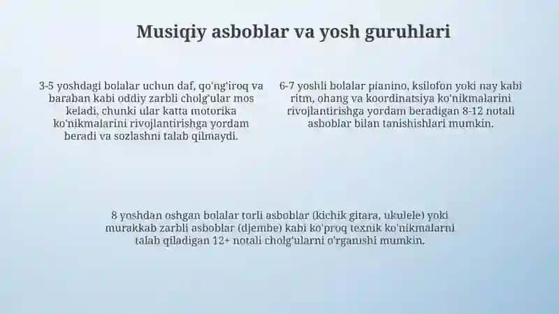 Bolalar cholgʻu asboblarida joʻr boʻlish faoliyatini shaklantirish 4