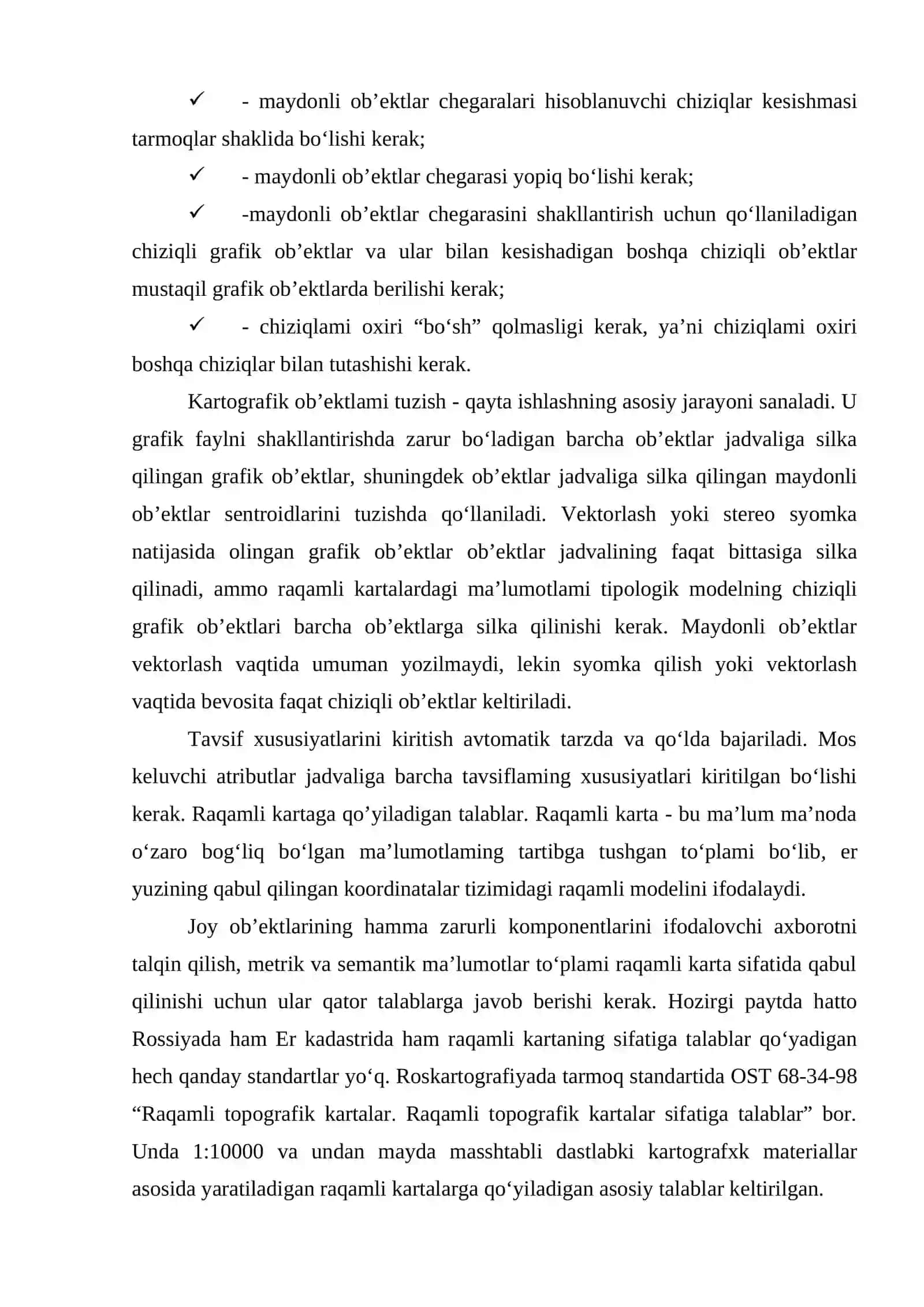 RAQAMLI KADASTR KARTALARINI TUZISHNING ASOSIY TEXNOLOGIK JARAYONLARI 4