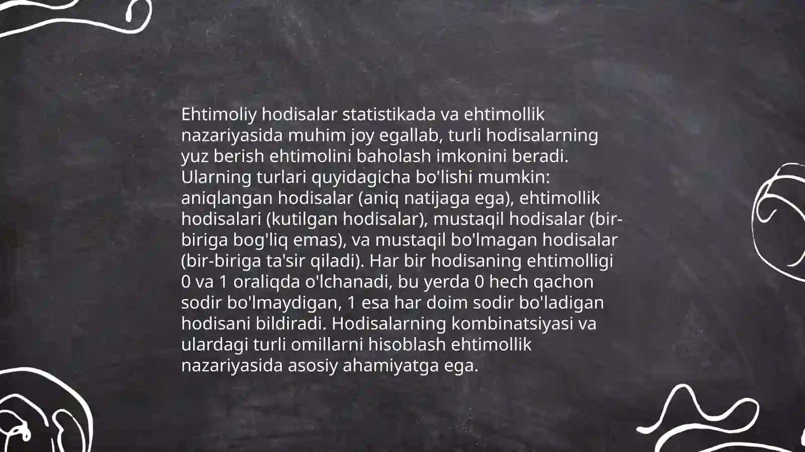 Ehtimollar nazariyasi va matematik statistika elementlari 4