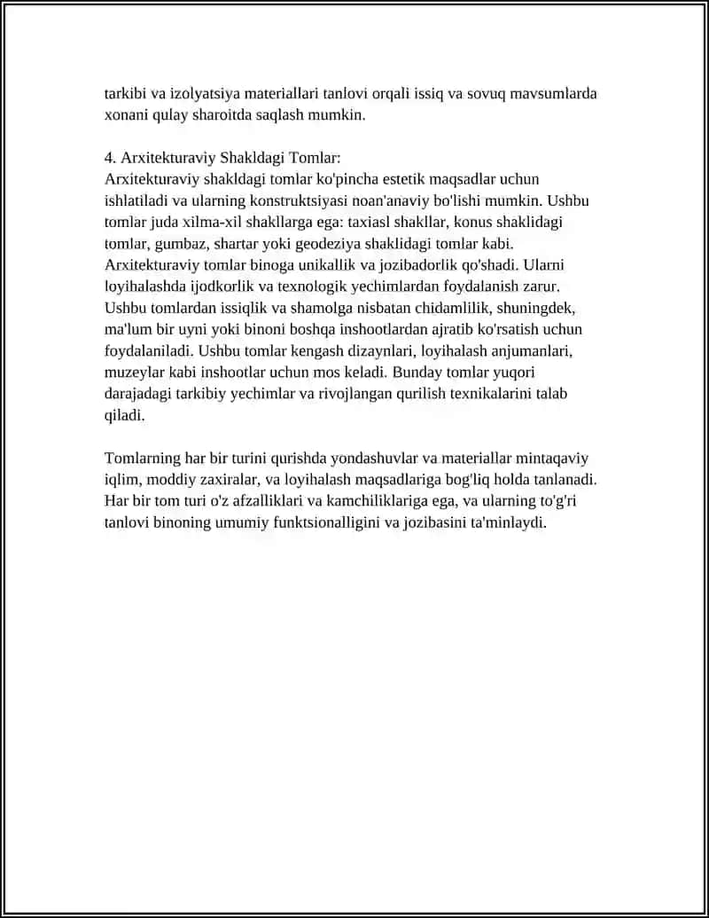 TOMLAR VA ULARNING KONSTRUKTIV YECHIMLARI 4