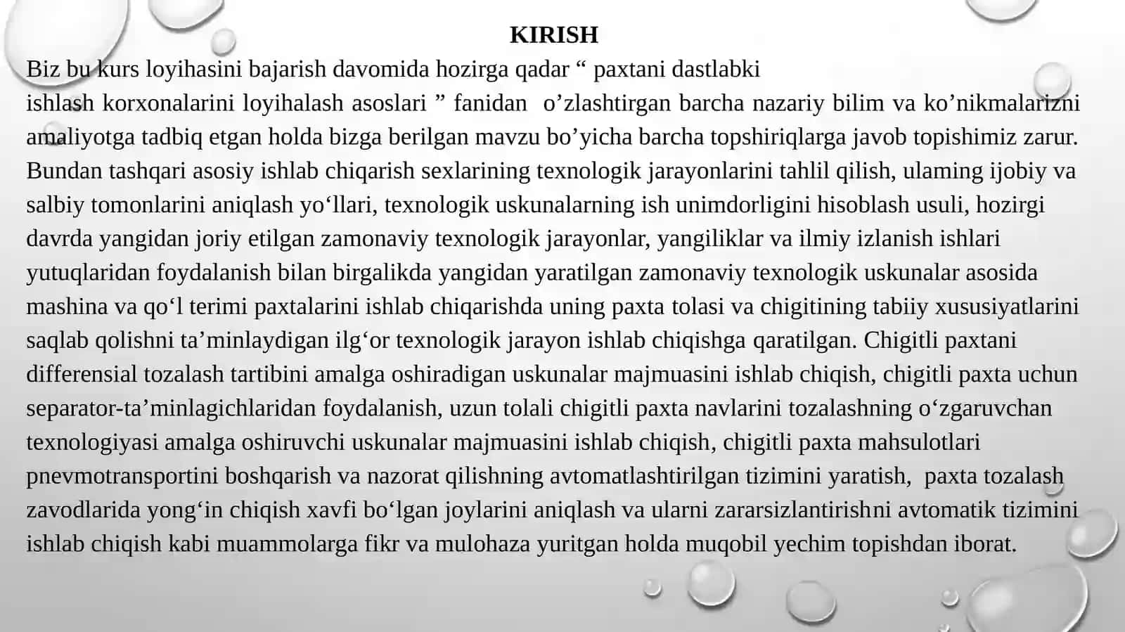 Arrali jinli sexda tola tozalashni kuchaytirilgan texnologik jarayon sxemasi 4