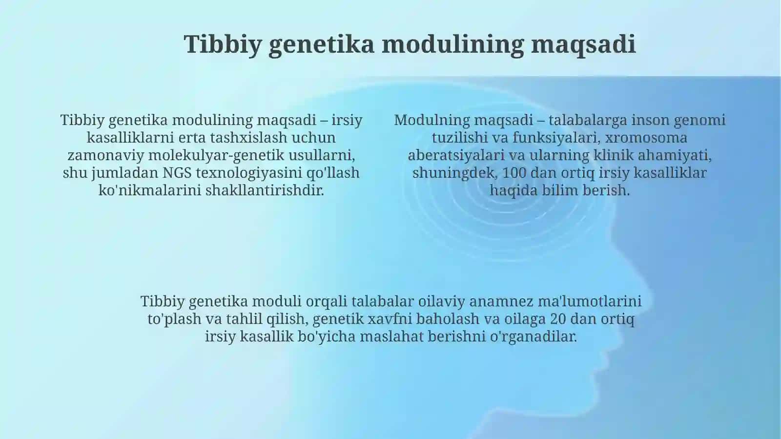 Tibbiy genetika moduli 4