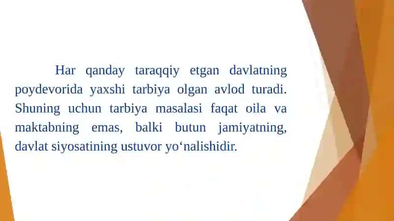 0'zbekiston Respublikasi Prezidenti Sh.M.Mirziyoyev asarlarida ta’lim tarbiya masalalari 4