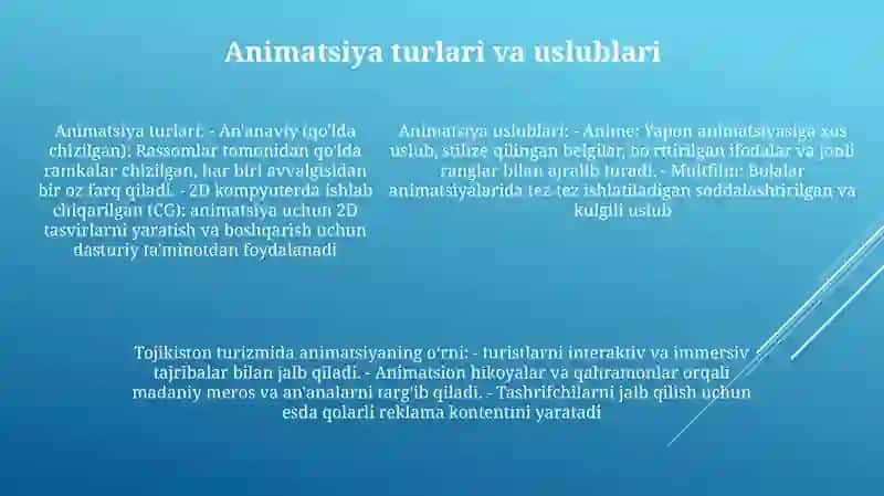 Tojikiston Respublikasida Turistik Korxonalarda Animatsiya Hamda Animatorlik Xizmatining Tutgan O`Rni 4