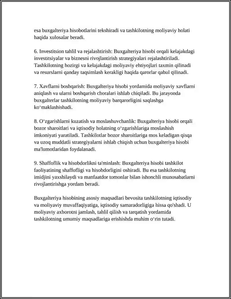 BUXGALTERIYA HISOBINING ASOSIY MAQSADI, VAZIFALARI VA FUNKSIYALARI 4