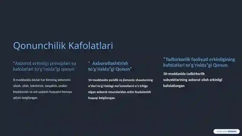 Tadbirkorlik Subyektlarining Axborotdan Foydalanish Kafolatlari 4