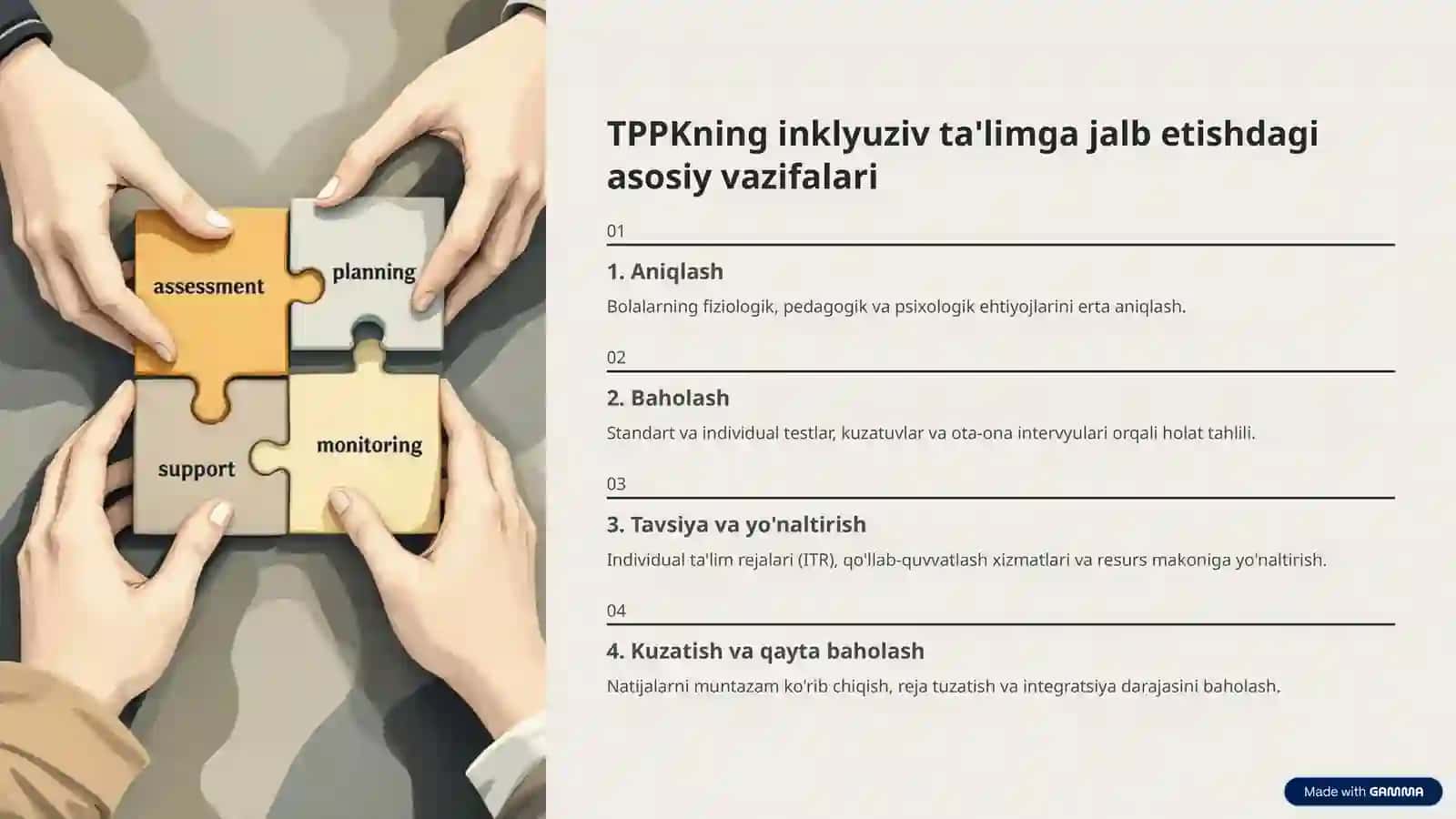 Inklyuziv ta'limda tibbiy‑pedagogik‑psixologik komissiyaning o'rni 4