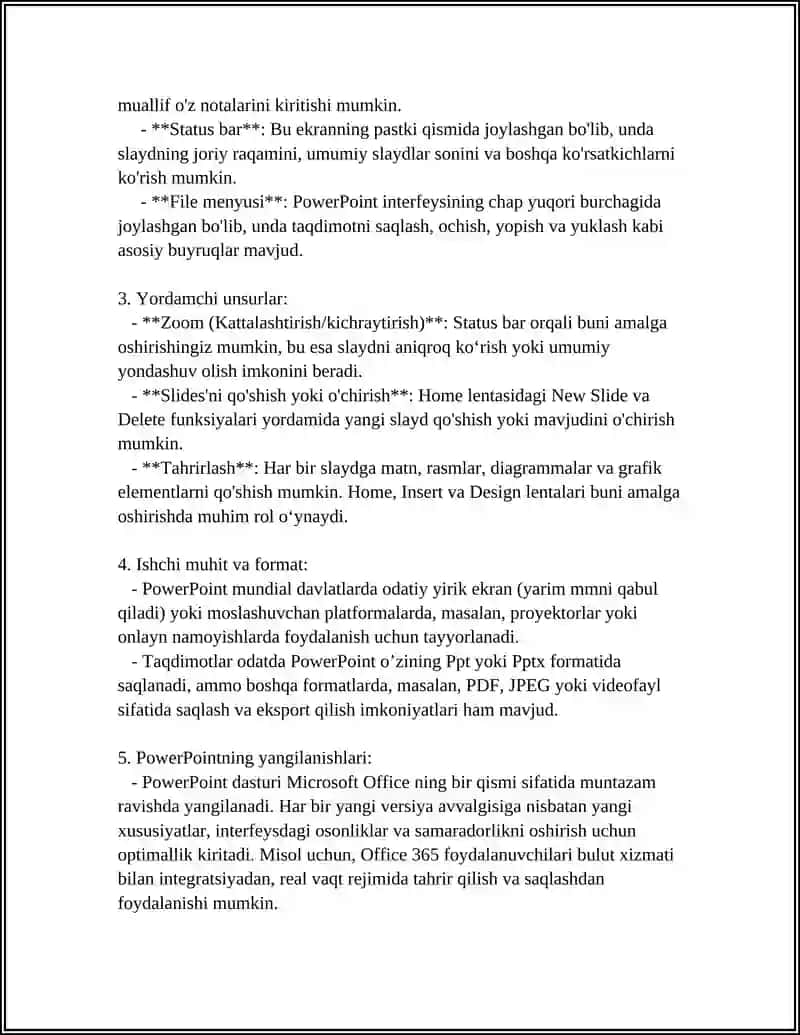 POWER POINT DASTURIDA TAQDIMOTLAR YARATISH USULLARI 4