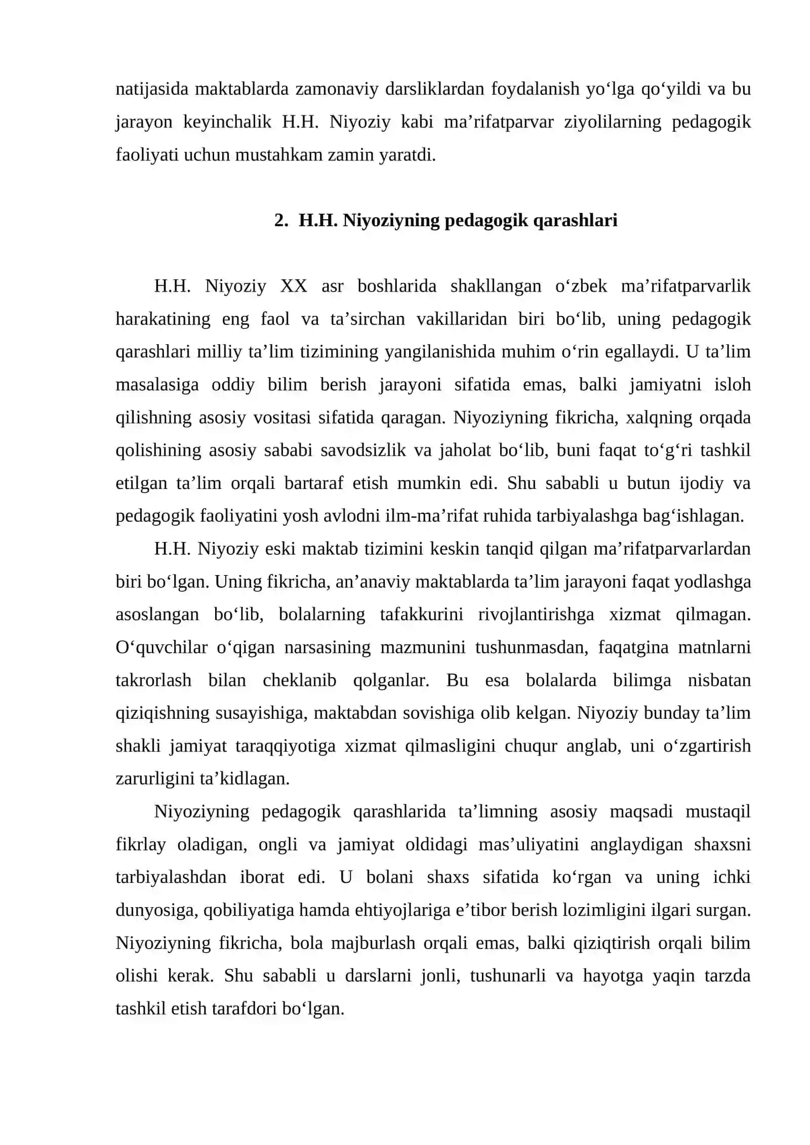 Ta’limda joriy etilgan o‘qish kitoblarining shakllanishida H.H. Niyoziyning o‘rni 4