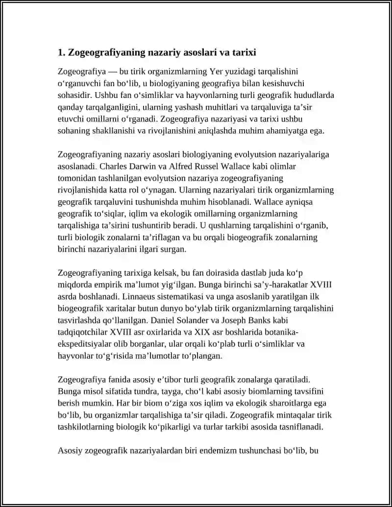 Zogeografiyaning nazariy asoslari va tarixi 4