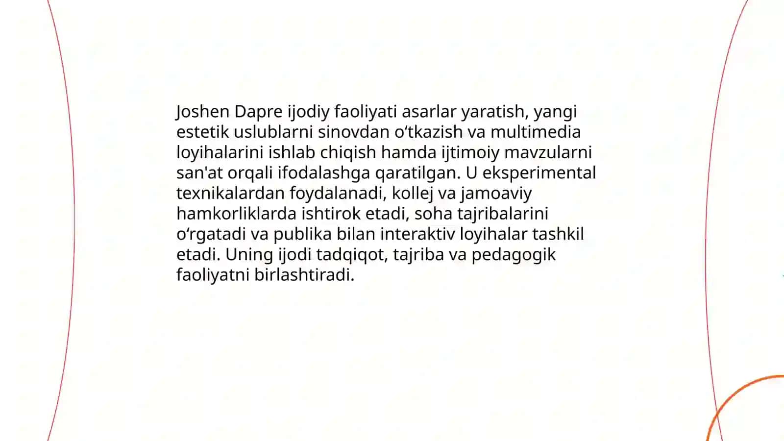 Joshen Dapre mavzusiga: hayoti va tarjimai holi 4