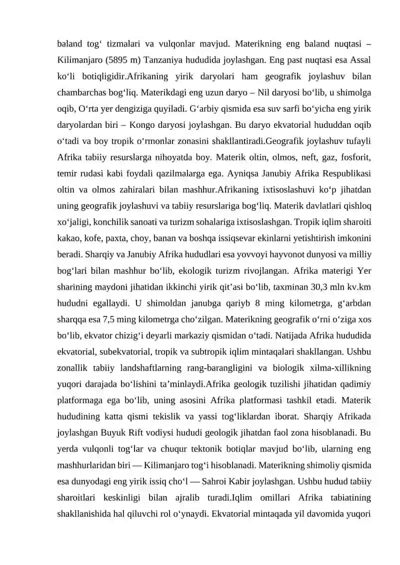 Afrika materigining muhofaza etiladigan tabiiy hududlar 4