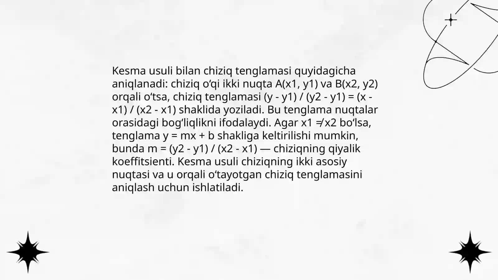 Bir jinsli liniyaning tenglamalari 4