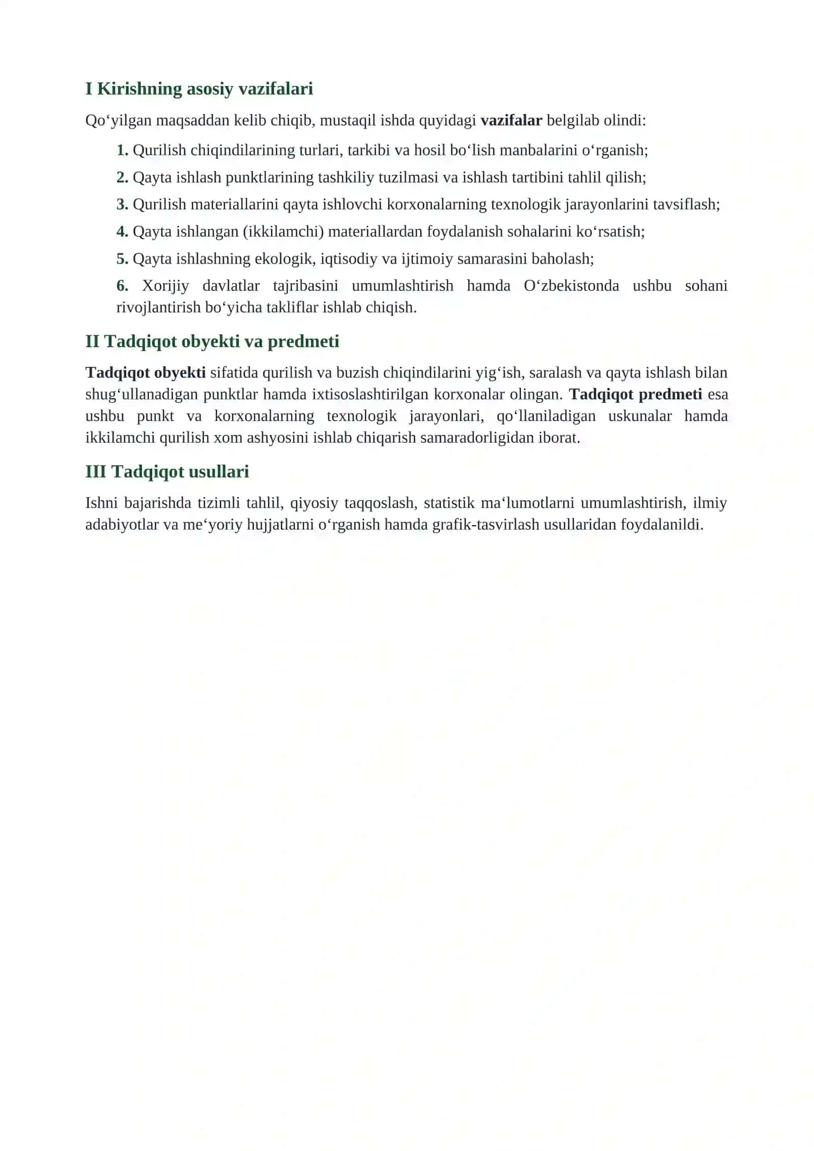 QURILISH MATERIALLARINI QAYTA ISHLASH PUNKTLARI VA KORXONALARI 4