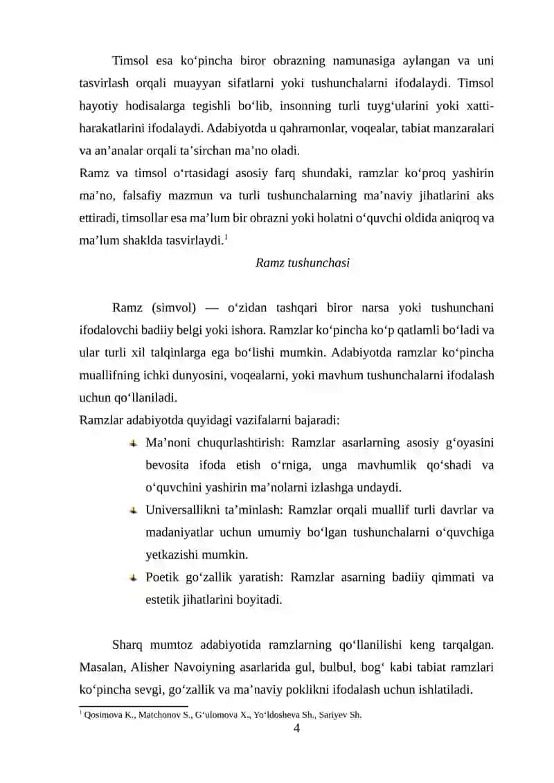 O'zbek mumtoz adabiyotida ramz va timsollar 4