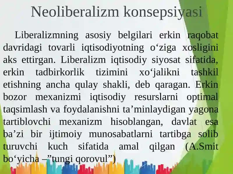 Neoliberalizm G‘oyalarining Mohiyati va Ahamiyati 4
