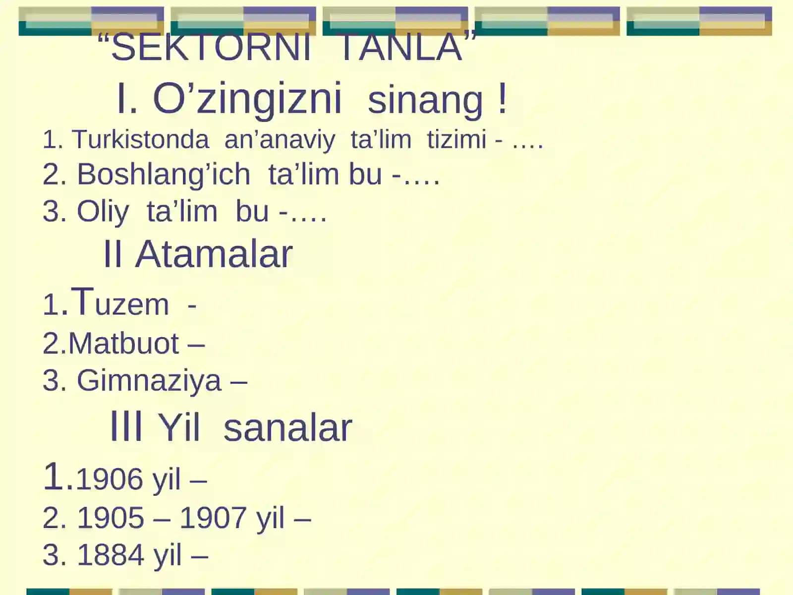 SAMARQAND SHAHAR UMUMIY O’RTA TA’LIM MAKTAB SINFO’QITUVCHI:SIROJOVA X.A 4