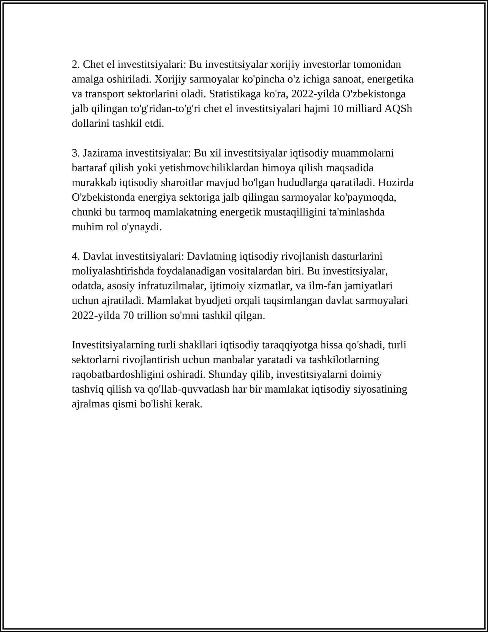 INVESTITSIYALIQ XIZMATI TAMINLASH VA UNING SHART SHAROITLAR 4