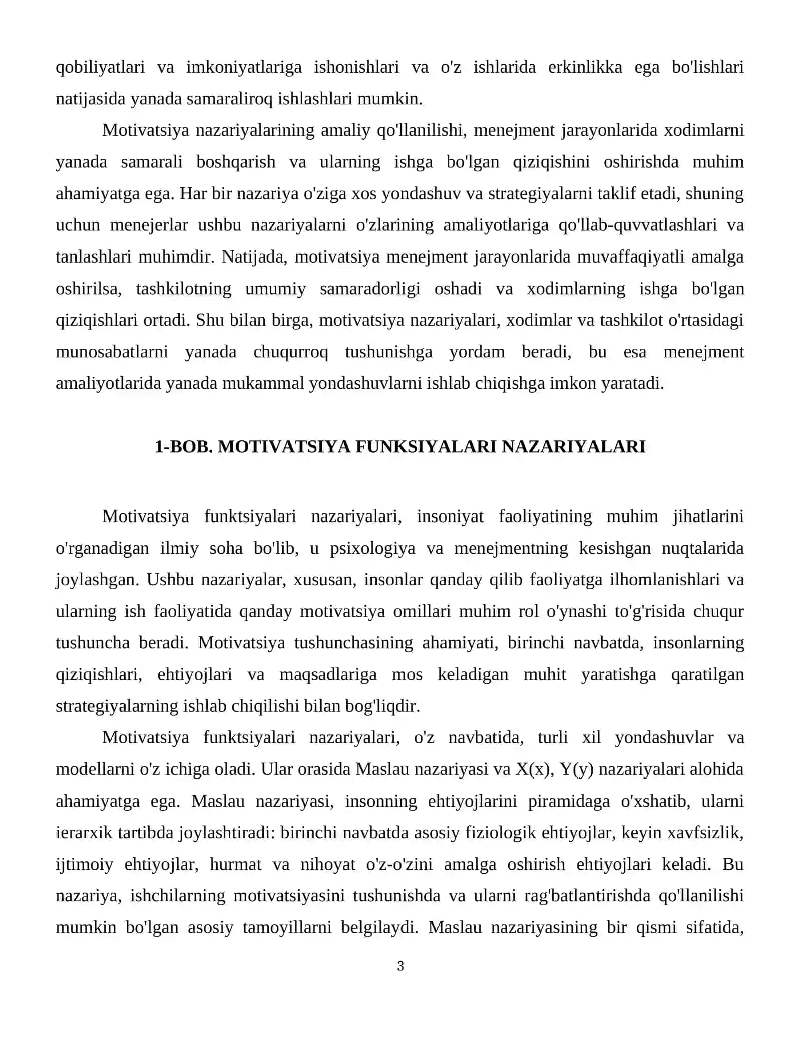Motivatsiya funksiyalari nazariyalari. Maslau nazariyalari va X(x), Y(y) nazariyalari 4