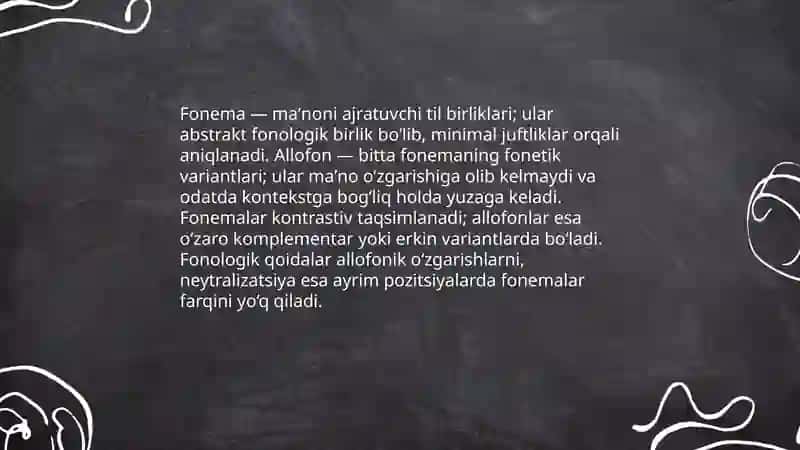 Tilning fonetik-fonologik sathi. Fonetik o‘zgarishlar 4