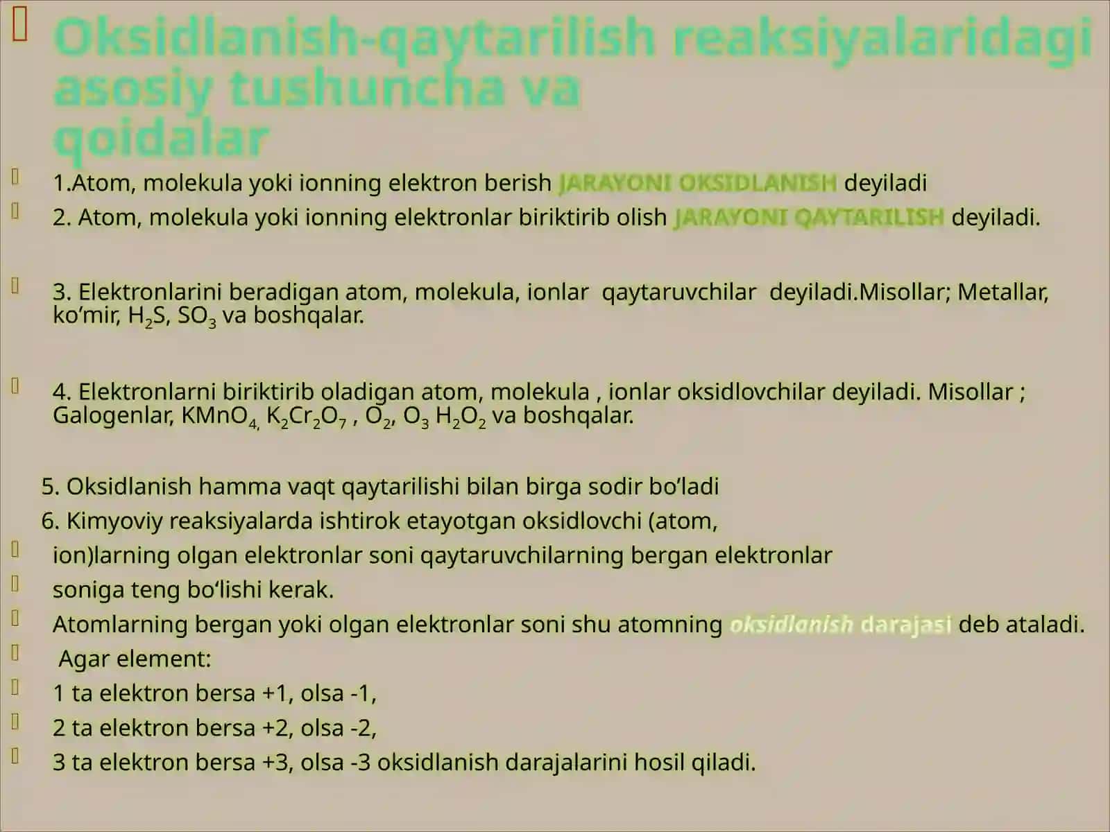 Oksidlanish–qaytarilish reaksiyalarining tənqalamarini tuzish 4