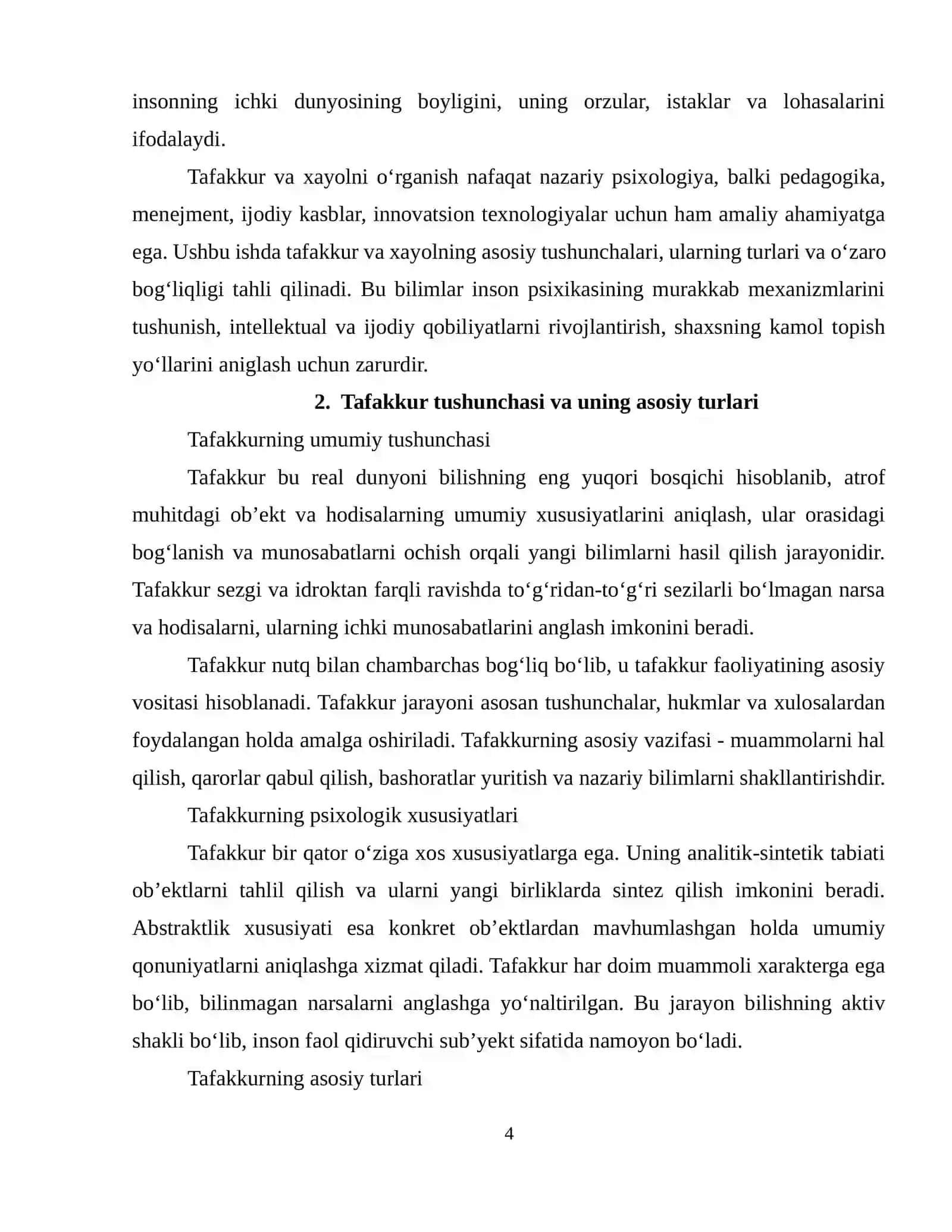TAFAKKUR VA XAYOL TURLARI 4