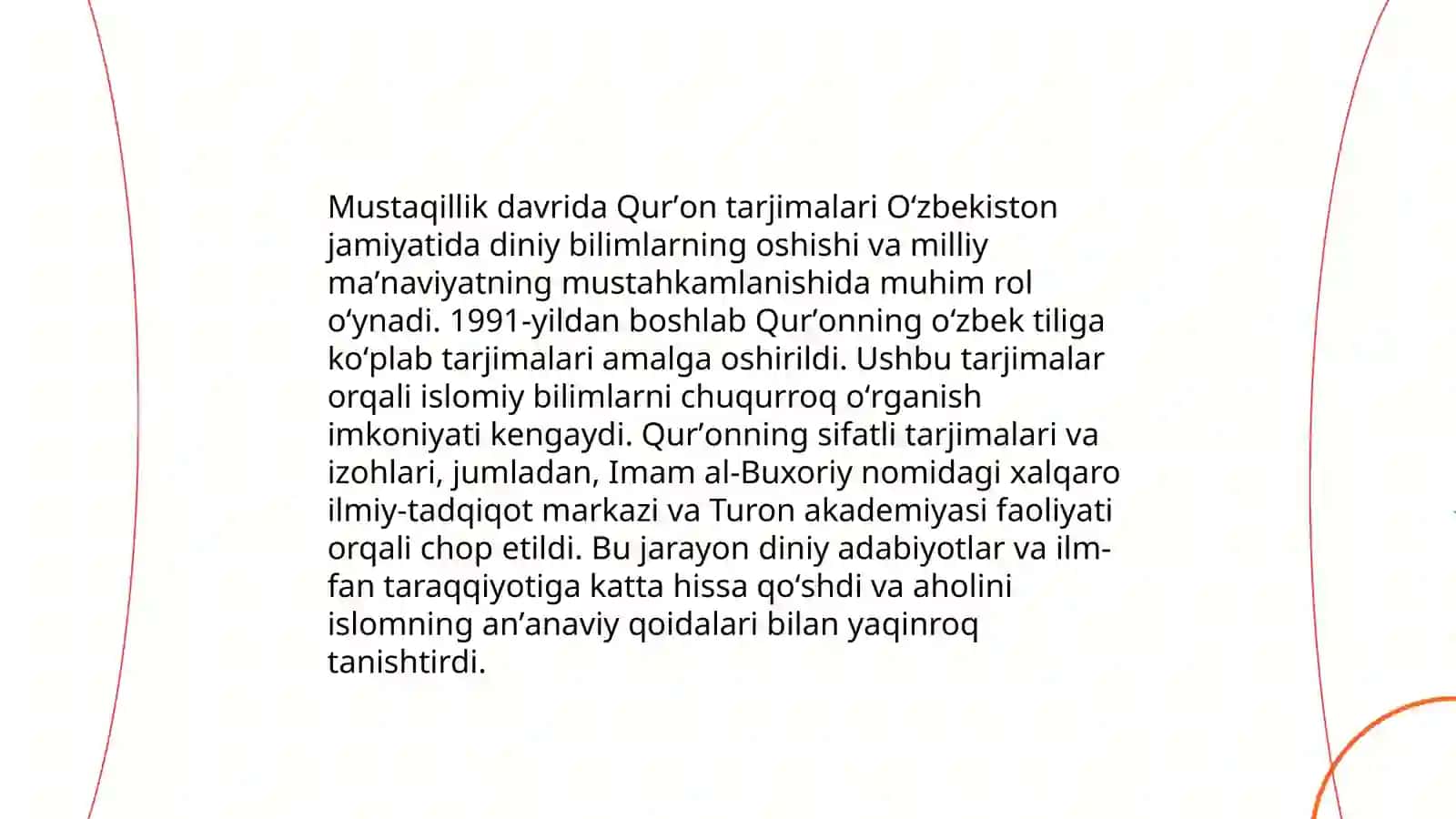 Mustaqillik yillarida Qurʼonning oʻzbek tiliga tarjima qilinishi va tafsirlari haqida 4