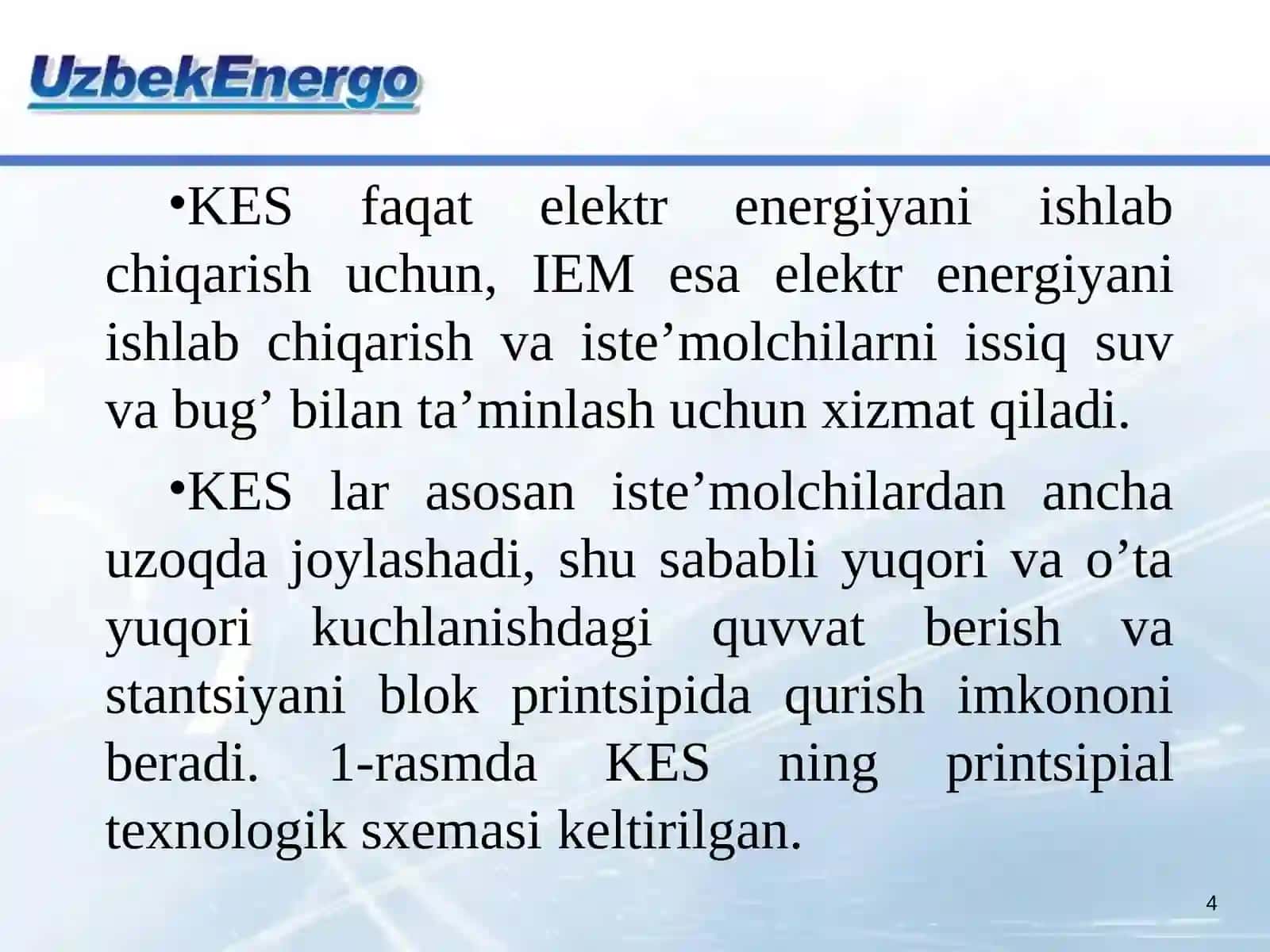 Issiklik elektr stantsiyalarida elektr energiya ishlab chiqarish 4