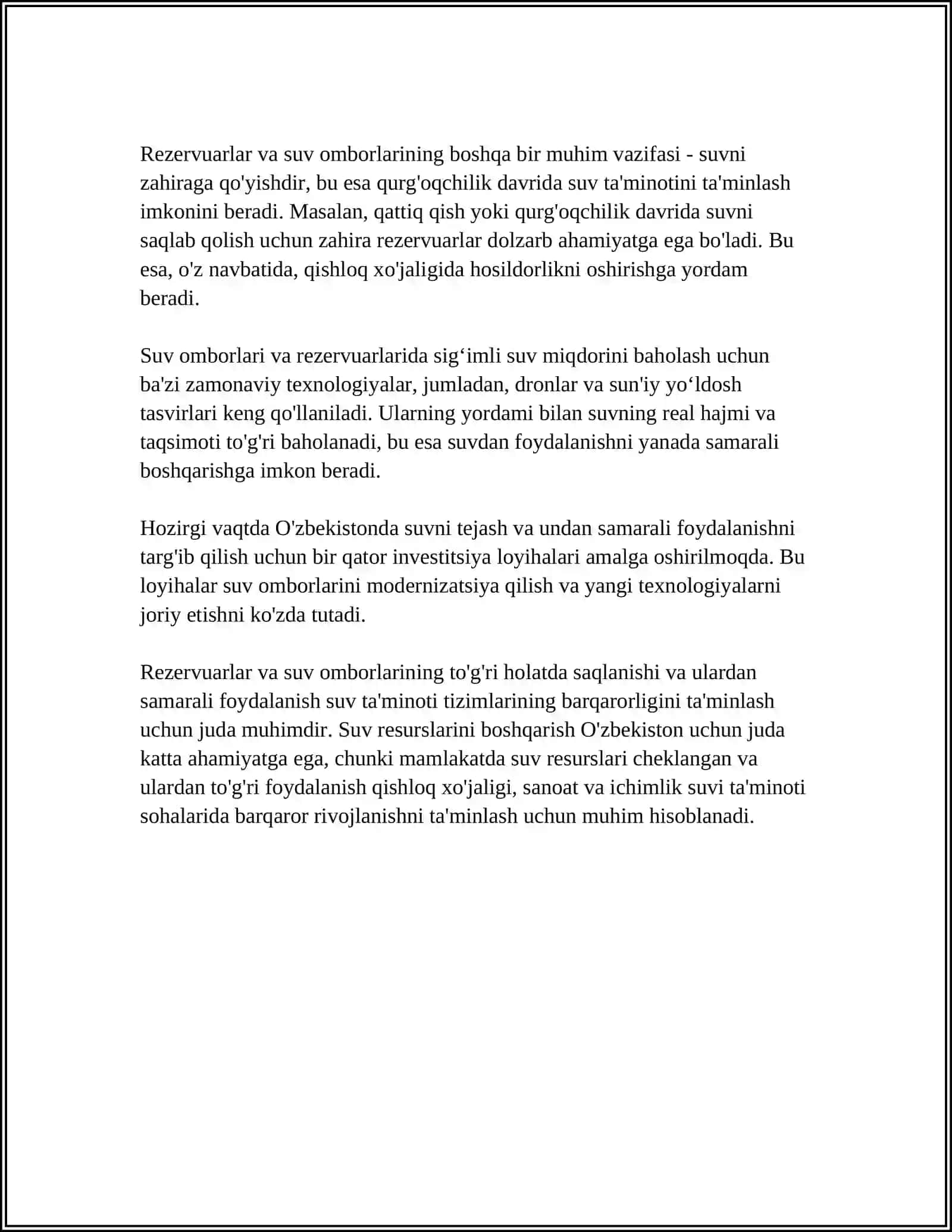 REZERUARLAR HAQIDA UMUMIY MA'LUMOTLAR, PAST BOSIMDAGI SILINDRIK REZERUARLARNI KONSTRUKSIYASI 4