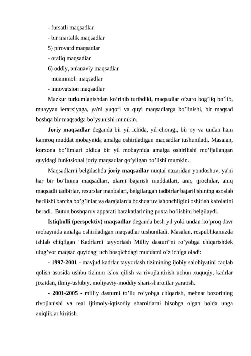 Boshqaruv maqsadi va funktsiyalari 4