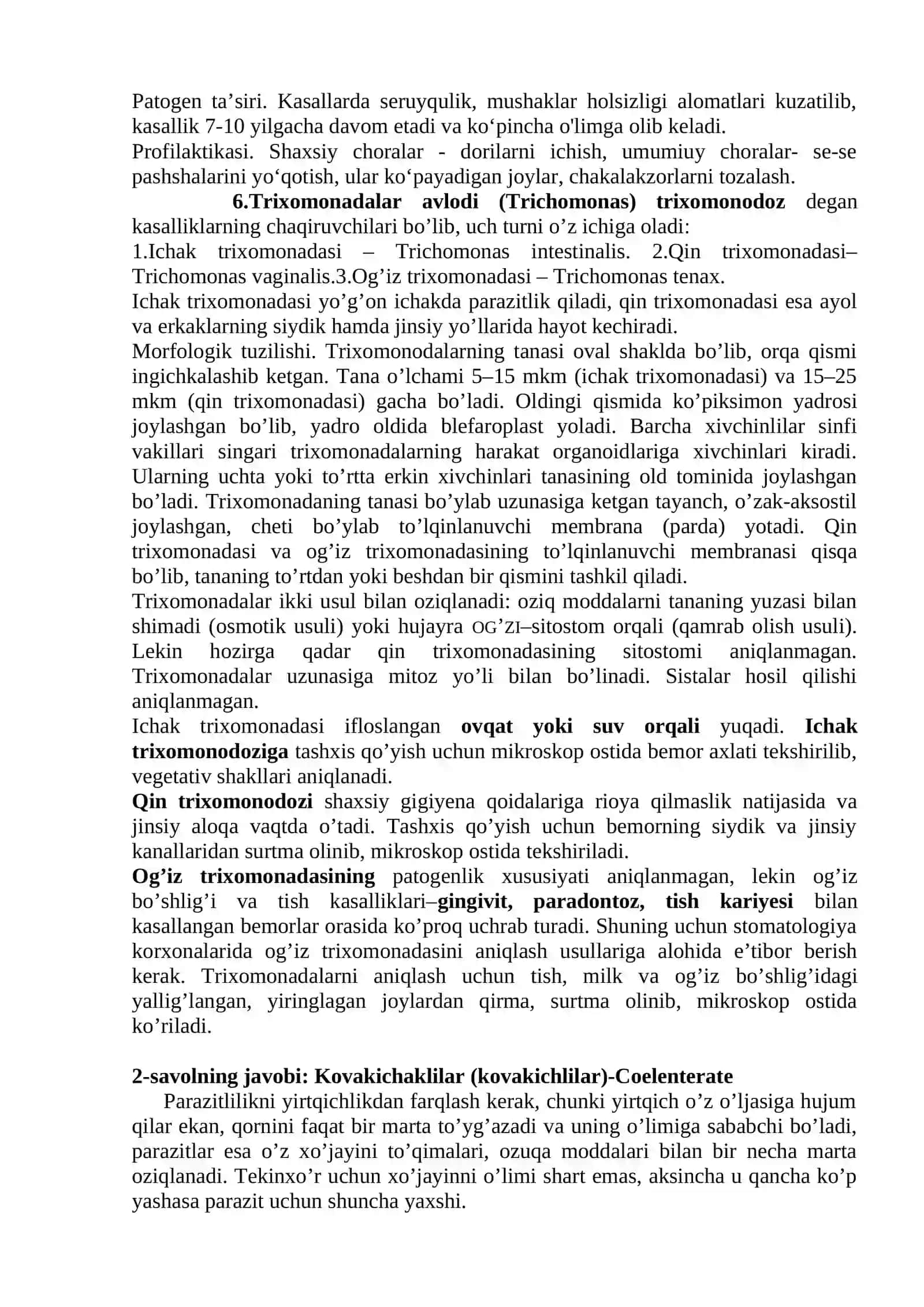Tibbiy biologiya fanining Parazitizm bo’limi 4
