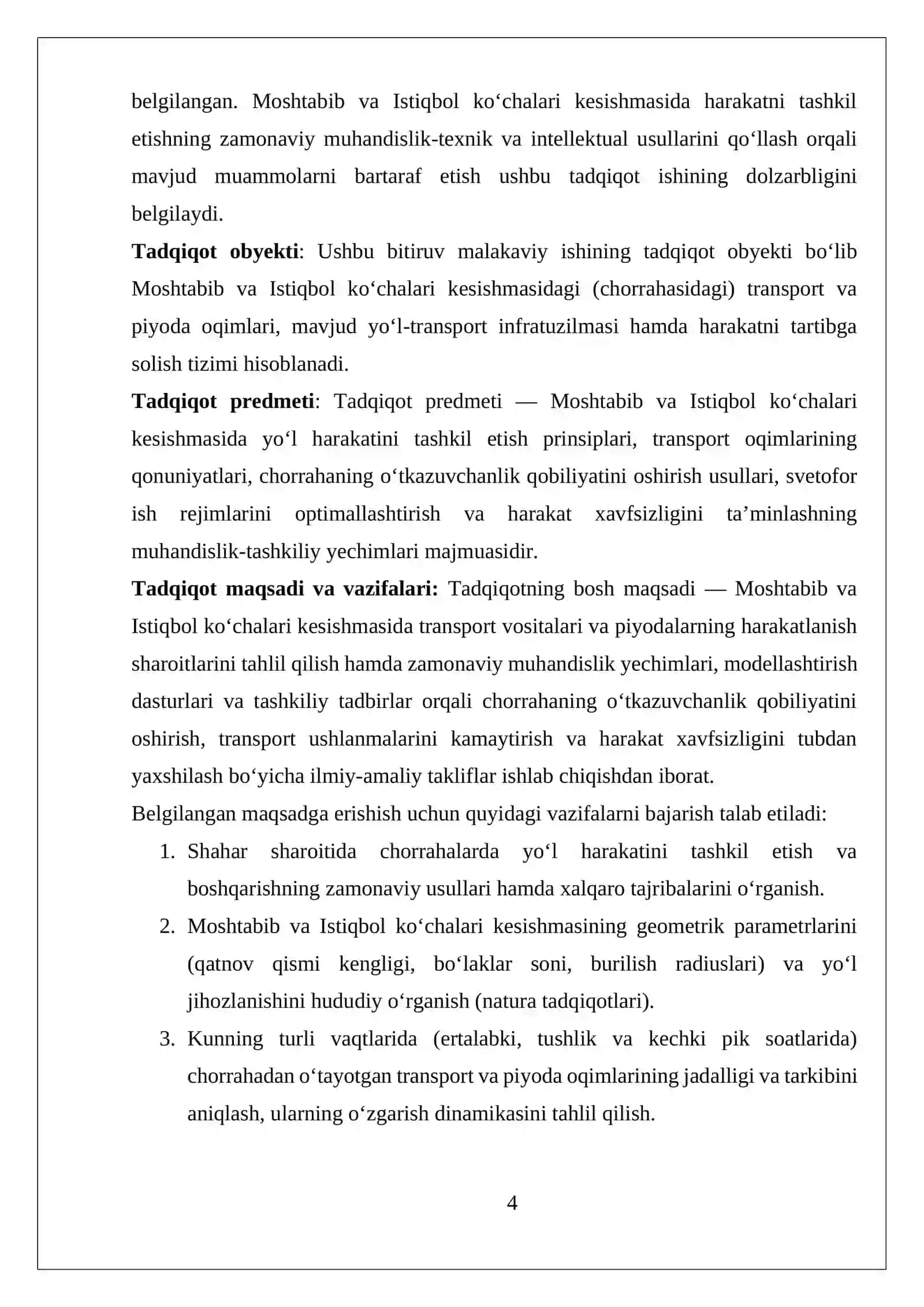 MOSHTABIB-ISTIQBOL KO‘CHALARI KESISHMASIDA YO‘L HARAKATINI TASHKIL ETISHNI TAKOMILLASHTIRISH 4