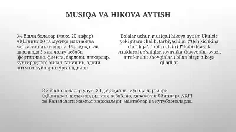 Musiqa va raqs mashg'ulotlari 4