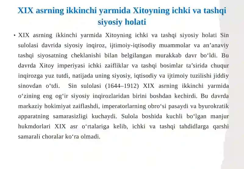 Xitoyning XIX asrning ikkinchi yarmidagi xalqaro ahvoli 4