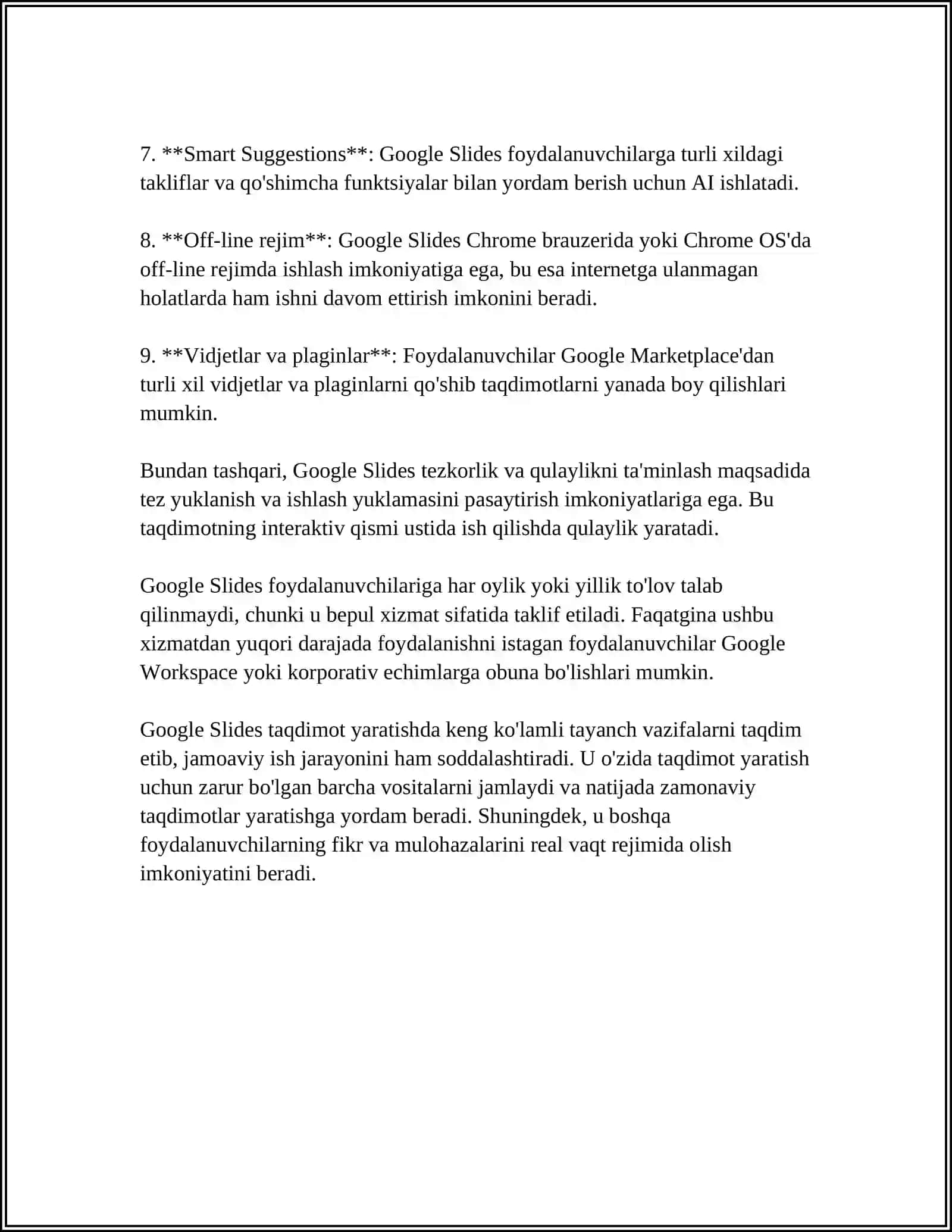 GOOGLE SLIDESDA ONLAYN PREZENTATSIYALAR YARATISH 4